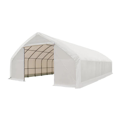 9 x 15 m Straight Wall, Peak Ceiling Storage Shelter with PVC Cover, TMG-ST3052V (Previously ST3050V) TMG Industrial Australia