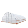 7.6 x 12 m Tunnel Greenhouse Grow Tent w/6 Mil Clear EVA Plastic Film, Cold Frame, Hand Crank Roll-Up Sides, Peak Ceiling Roof, TMG-GH2540-V2 (Previously GH2540)