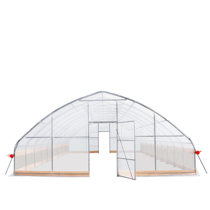 7.6 m x 12.2 m (25' x 40') Tunnel Greenhouse Grow Tent w/0.15 mm (6 Mil) Clear EVA Plastic Film, Cold Frame, Hand Crank Roll-Up Sides, Peak Ceiling Roof, TMG-GH2540-V2 (Previously GH2540) TMG Industrial Australia