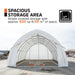 6.1 m x 9.1 m (20' x 30') Arch Wall Peak Ceiling Storage Shelter with Heavy Duty 576 gsm (17 oz) PVC Cover & Drive Through Doors, TMG-ST2032PV (Previously ST2031PV) TMG Industrial Australia