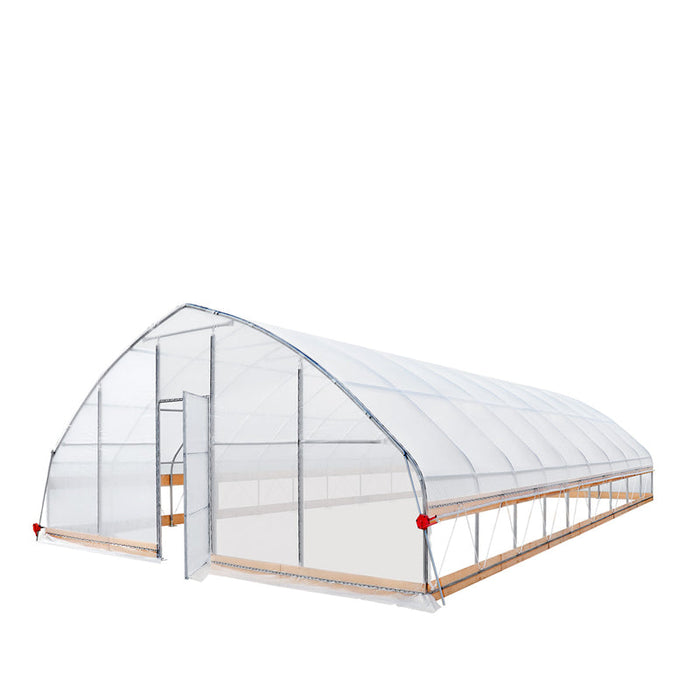 7.6 m x 12.2 m (25' x 40') Tunnel Greenhouse Grow Tent w/0.15 mm (6 Mil) Clear EVA Plastic Film, Cold Frame, Hand Crank Roll-Up Sides, Peak Ceiling Roof, TMG-GH2540-V2 (Previously GH2540) TMG Industrial Australia