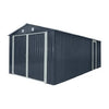 TMG Heavy Series™ 3 x 6 m Metal Garage Shed with Double Front Doors and Side Entry Door, 2.4 m Peak Height, TMG-MS1020B