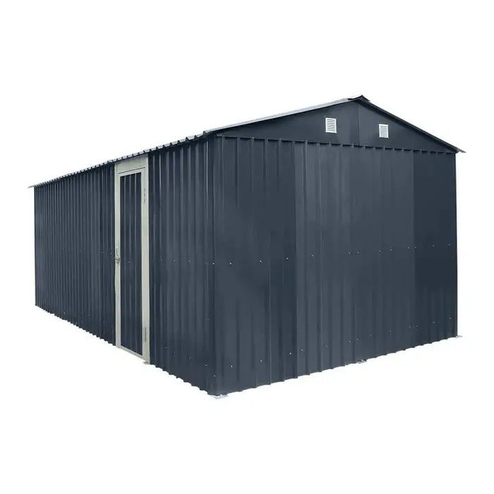 Pro Series 3 x 6 m Metal Garage Shed with Double Front Doors and Side Entry Door, 2.4 m Peak Height TMG-MS1020B TMG Industrial Australia