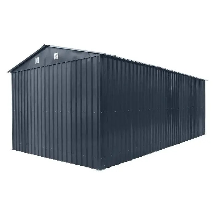 Pro Series 3 x 6 m Metal Garage Shed with Double Front Doors and Side Entry Door, 2.4 m Peak Height TMG-MS1020B TMG Industrial Australia