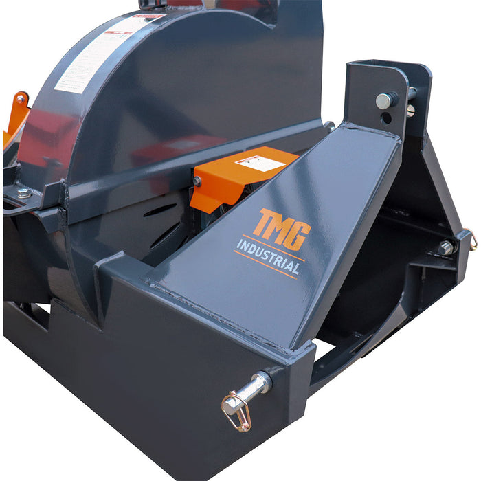 152 mm (6") 3-Point Hitch Wood Chipper, Reversible/Hardened Blades, 360° Swiveling Chute, TMG-WC65 (Previously TMG-WC62) TMG Industrial AU