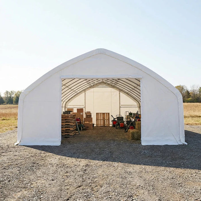 9 x 15 m Straight Wall Peak Ceiling Storage Shelter with Heavy Duty 300 GSM PE Cover TMG-ST3052E (Previously ST3050E) TMG Industrial Australia