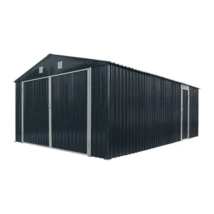Pro Series 4 x 6 m Metal Garage Shed with Double Front Doors and Side Entry Door, 2.6 m Peak Height TMG-MS1320B TMG Industrial Australia