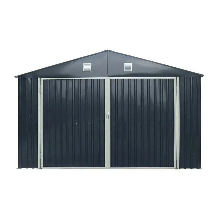 Pro Series 4 x 6 m Metal Garage Shed with Double Front Doors and Side Entry Door, 2.6 m Peak Height TMG-MS1320B TMG Industrial Australia