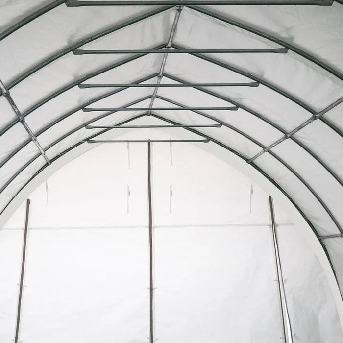 6.1 m x 9.1 m (20' x 30') Arch Wall Peak Ceiling Storage Shelter with Heavy Duty 576 gsm (17 oz) PVC Cover & Drive Through Doors, TMG-ST2032PV (Previously ST2031PV) TMG Industrial Australia