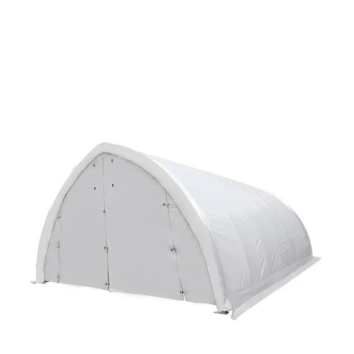 6.1 m x 9.1 m (20' x 30') Arch Wall Peak Ceiling Storage Shelter with Heavy Duty 576 gsm (17 oz) PVC Cover & Drive Through Doors, TMG-ST2032PV (Previously ST2031PV) TMG Industrial Australia