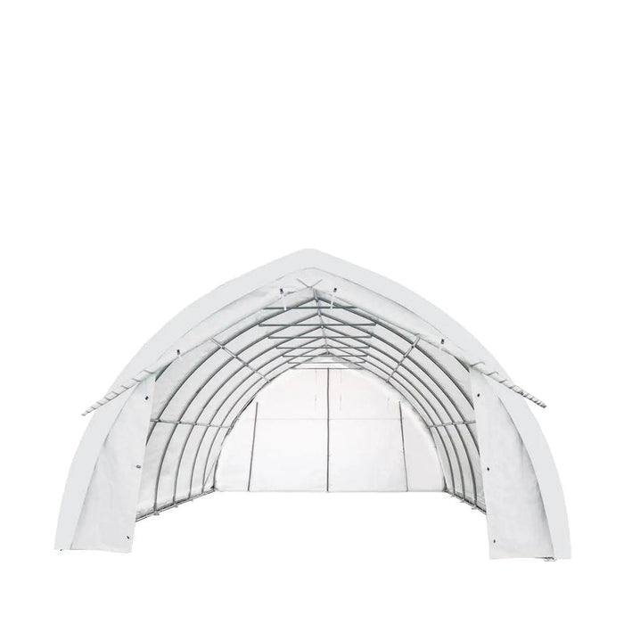 6.1 m x 9.1 m (20' x 30') Arch Wall Peak Ceiling Storage Shelter with Heavy Duty 576 gsm (17 oz) PVC Cover & Drive Through Doors, TMG-ST2032PV (Previously ST2031PV) TMG Industrial Australia