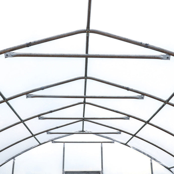 7.6 m x 12.2 m (25' x 40') Tunnel Greenhouse Grow Tent w/0.15 mm (6 Mil) Clear EVA Plastic Film, Cold Frame, Hand Crank Roll-Up Sides, Peak Ceiling Roof, TMG-GH2540-V2 (Previously GH2540) TMG Industrial Australia