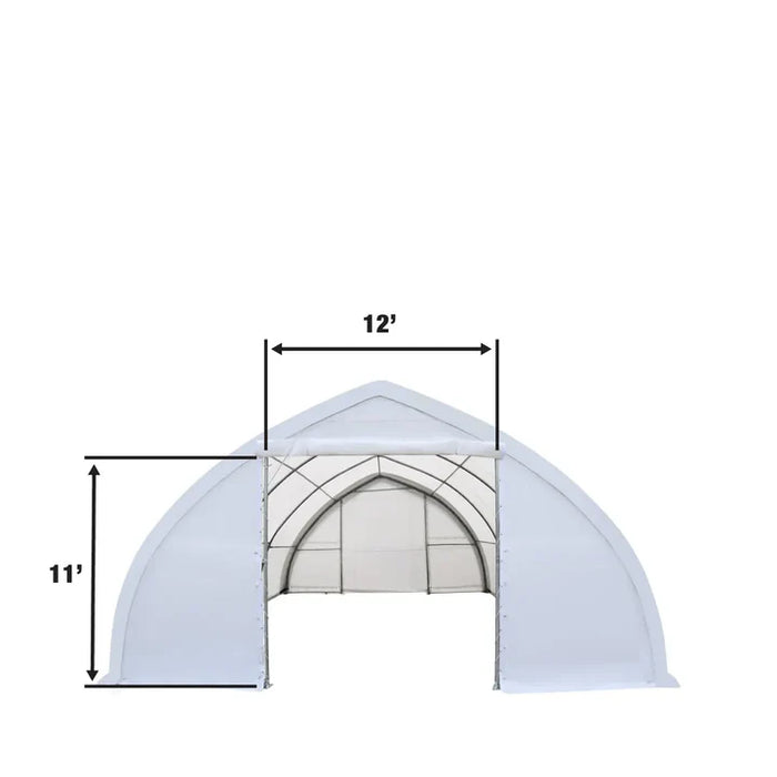 9m × 12m Peak Ceiling Storage Shelter with Heavy Duty 450 GSM PVC Cover & Drive Through Doors, TMG-ST3042V (Previously ST3040V) TMG Industrial Australia