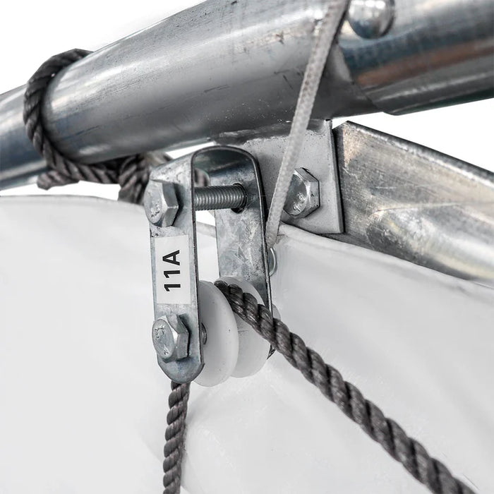 9 x 15 m Straight Wall Peak Ceiling Storage Shelter with Heavy Duty 300 GSM PE Cover TMG-ST3052E (Previously ST3050E) TMG Industrial Australia