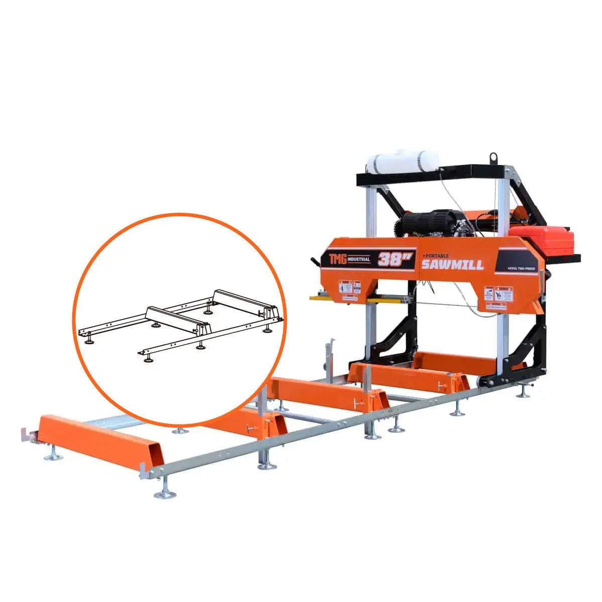 6'5" (1950 mm) Track Extension Kit for TMG-PSM38 Portable Sawmill, TMG-PSM38-6EX TMG Industrial AU