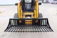 TMG Industrial 78” Skid Steer Rock Skeleton Bucket Attachment, Solid Steel, Universal Mount, 4” Tine Spacing, 45-70 HP, TMG-SB78