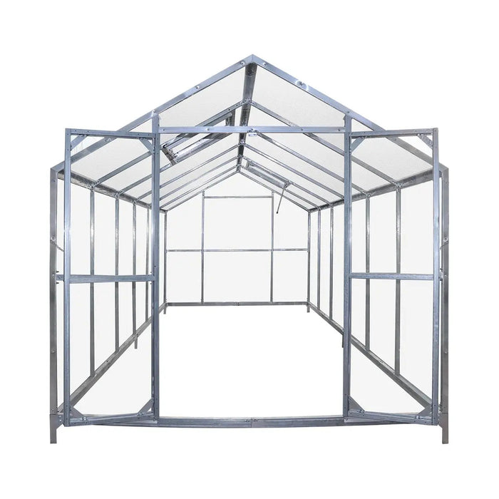 TMG Heavy Series™ 2.4 x 6.1 m Greenhouse Kit with Galvanized Steel Frame, Polycarb Roof and Crystal-Clear Walls, TMG-GH821 TMG Industrial Australia