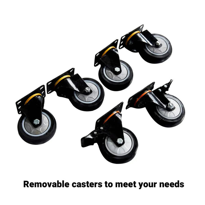 Pro Series 9-Ft 18-Drawer Workbench with Stainless Steel Top, Ball Bearing Double Slides & Casters, TMG-WB918