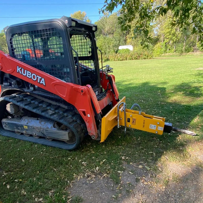 TMG Industrial 30-70 HP Skid Steer Hydraulic Breaker, 2” Moil Point Chisel, 350 J Impact Energy, Universal Mount, TMG-HB53S