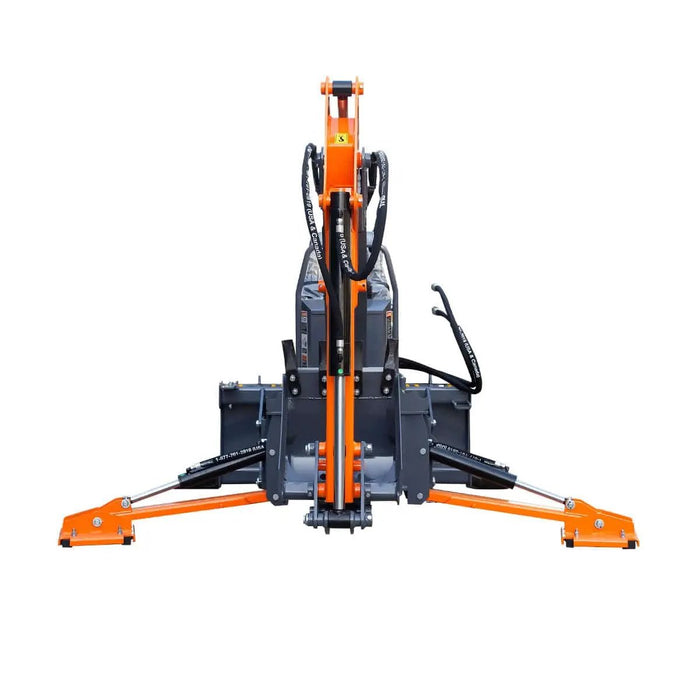 TMG Industrial 9-ft Skid Steer Swing Backhoe Attachment, 30-100 HP Skid Steers, Italian Hydraulic Control Valves, 15” Bucket, TMG-SBH60