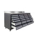 Pro Series 7-Ft 24-Drawer Workbench with Stainless Steel Top, Ball Bearing Double Slides & Casters TMG-WB724 TMG Industrial Australia