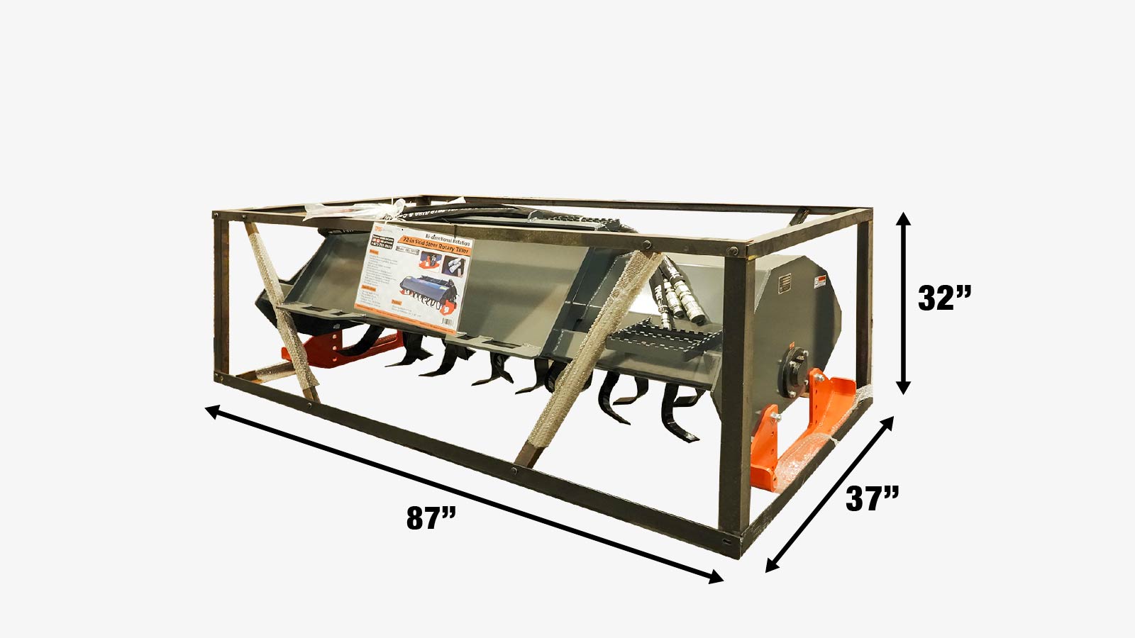 72” Skid Steer Rotary Tiller, Bi-Directional, 6” Tilling Depth, Universal Skid Mount, TMG-SRT72-shipping-info-image