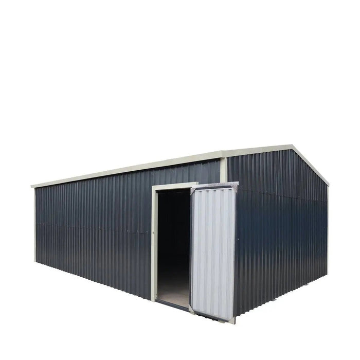 5 x 7.5 m Metal Garage Shed with Double Front & Side Doors, 3.0 m Peak Height, TMG-MS1624