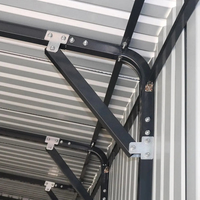 5 x 7.5 m Metal Garage Shed with Double Front & Side Doors, 3.0 m Peak Height, TMG-MS1624