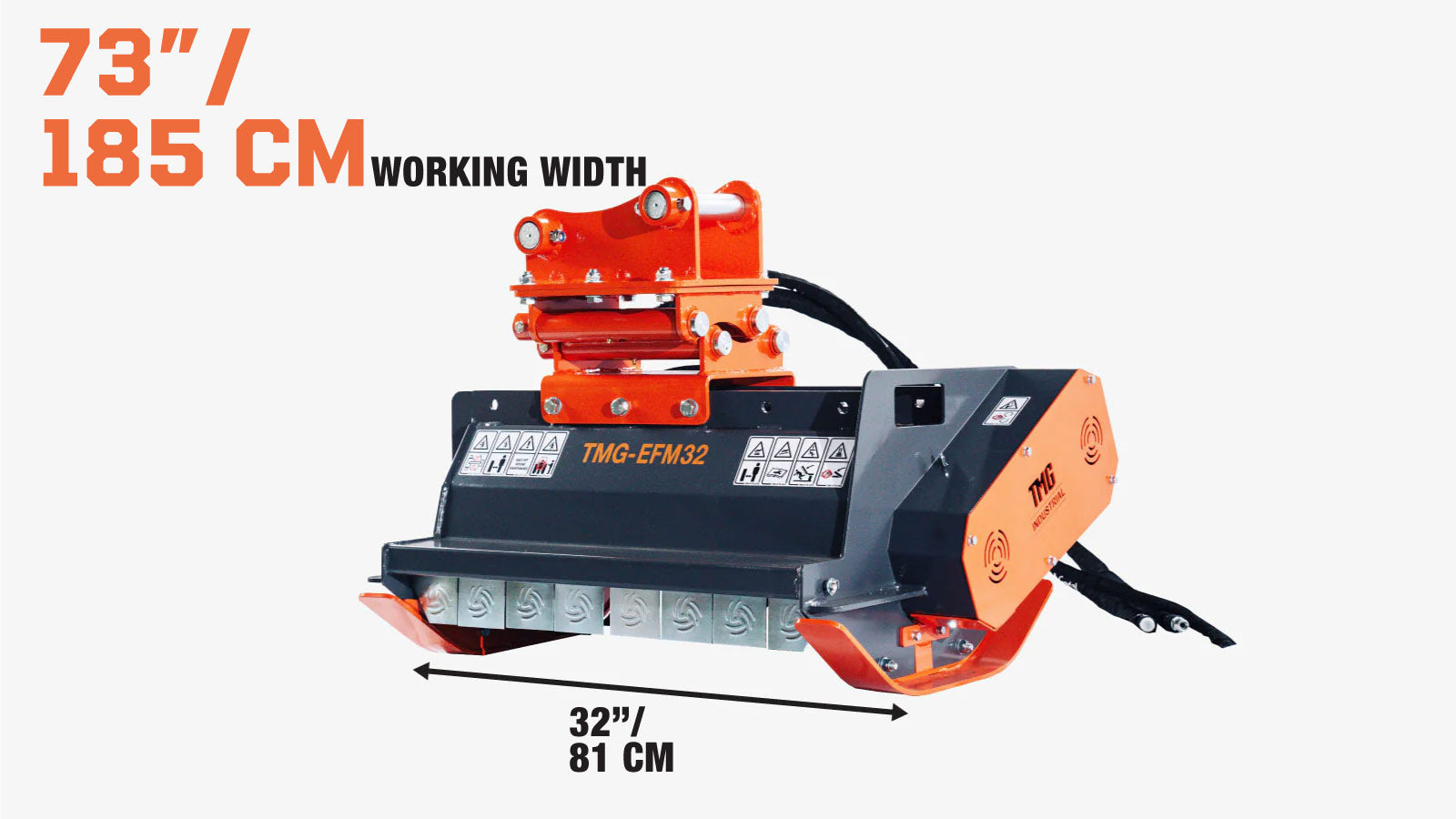 810 mm (32″) Flail Mower Brush Cutter for Mini to Midsize Excavators and Backhoes, TMG‑EFM32-specifications-image