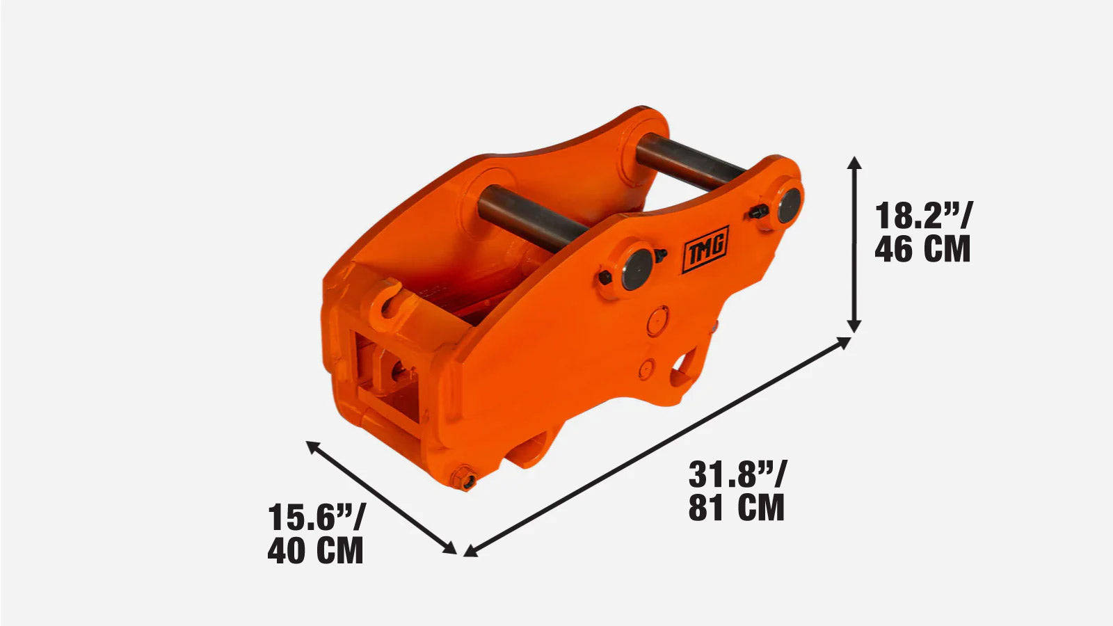 Quick Coupler for Excavator, 60mm Pin Dia., 345–405mm Pin Spread, TMG-EQC60-specifications-image