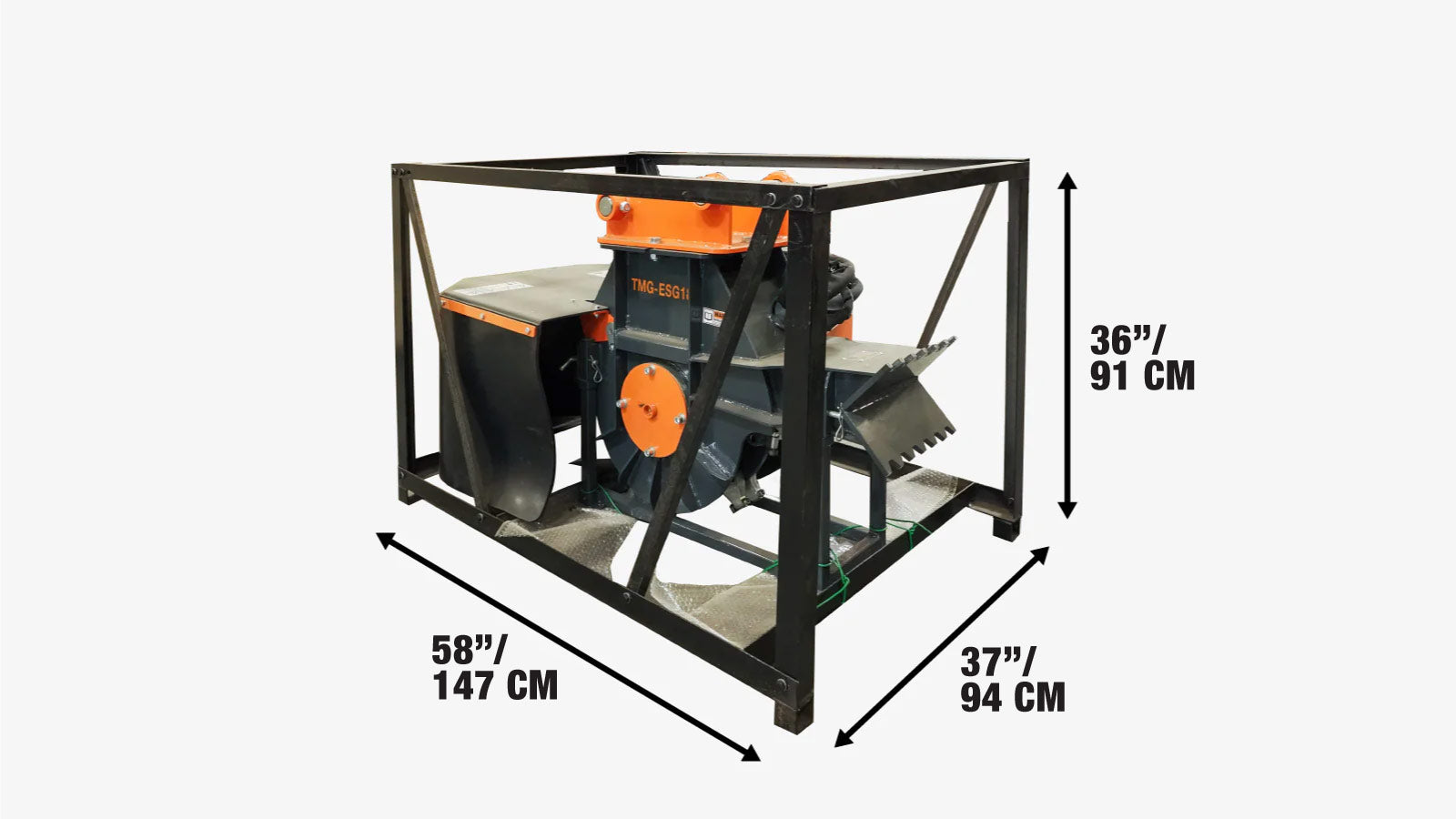470 mm (18″) Excavator Stump Grinder Attachment, 3 - 7 ton Excavators and Backhoes, TMG‑ESG18-shipping-info-image