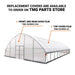 TMG Industrial 30’ x 50’ Tunnel Greenhouse Grow Tent w/6 Mil Clear EVA Plastic Film, Cold Frame, Hand Crank Roll-Up Sides, Peak Ceiling Roof, TMG-GH3050
