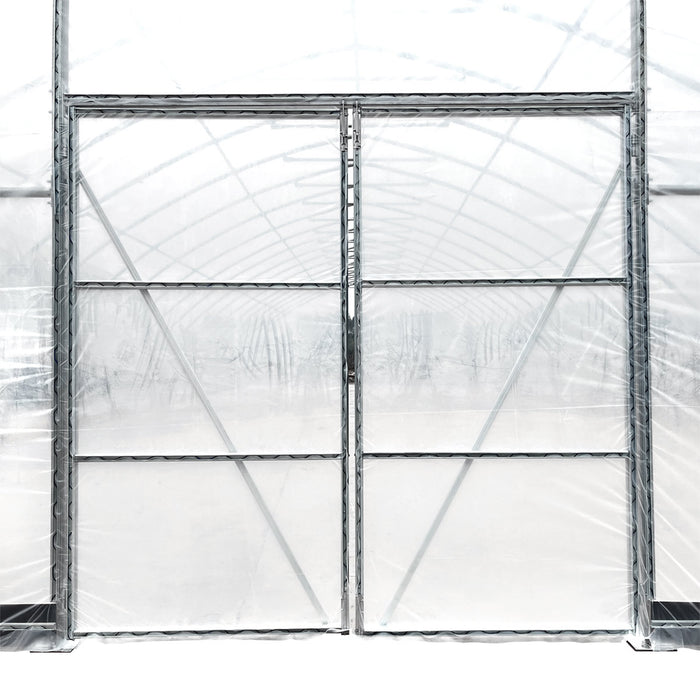 9.1 m x 24.4 m Commercial Tunnel Greenhouse (30' x 80') with 0.15 mm (6 Mil) Clear Poly Covers and Roll-Up Sides, TMG-GH3080-V2 TMG Industrial Australia