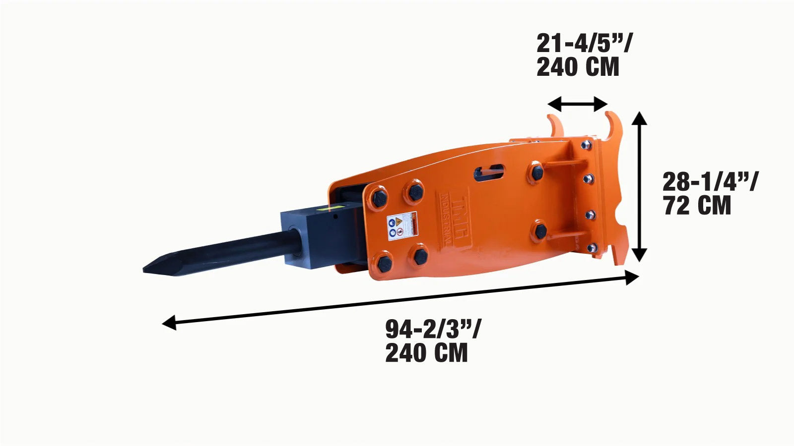 Hydraulic Breaker for 10–15 Ton Excavators, Quick-Change Lugging, TMG-HB150Q-specifications-image