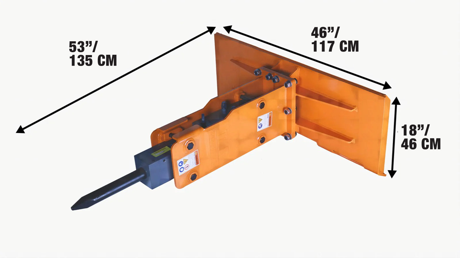 Hydraulic Breaker for 30-70 HP Skid Steer with Universal Mount, TMG-HB53S-specifications-image