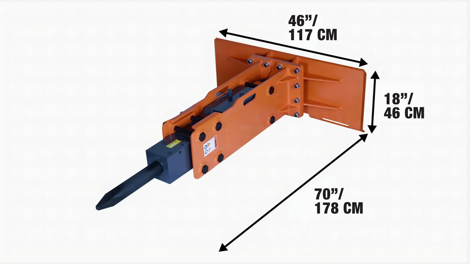 Hydraulic Breaker for 45–100 HP Skid Steers, Universal Mount, TMG-HB90S-specifications-image