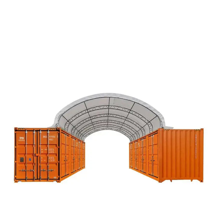 TMG Pro Series 6m x 12m Dual Truss Container Shelter, 576 g/m² PVC, TMG-DT2041CV TMG Industrial Australia