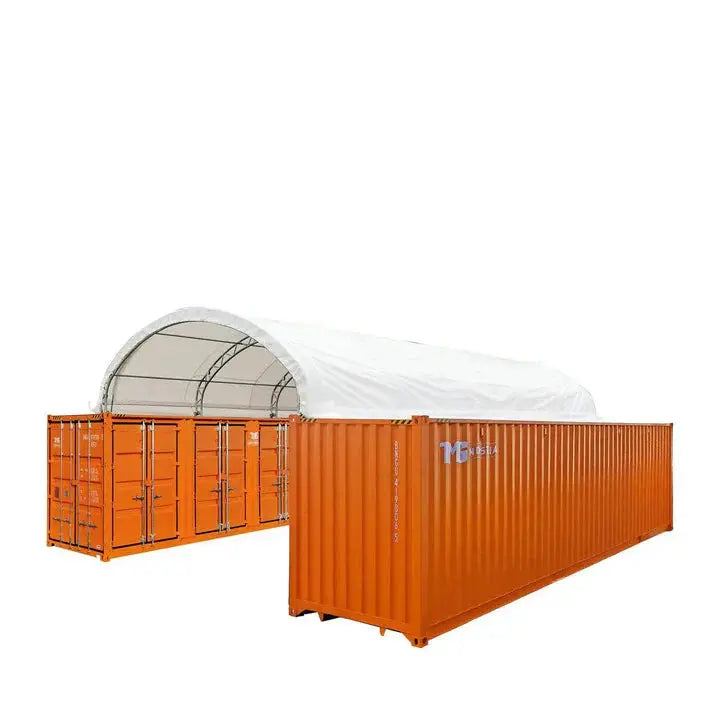 TMG Pro Series 6m x 12m Dual Truss Container Shelter, 576 g/m² PVC, TMG-DT2041CV TMG Industrial Australia