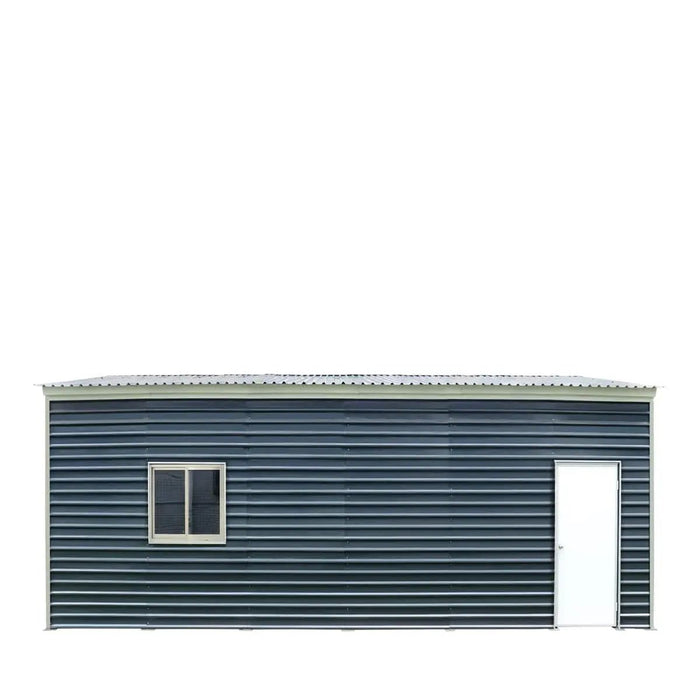 TMG Industrial 20’ x 30’ Metal Garage Shed with 9' High Double Front Doors, 13’ Peak Height, Side Entry Door, 600 Sq-Ft Floor Space, TMG-MS2030