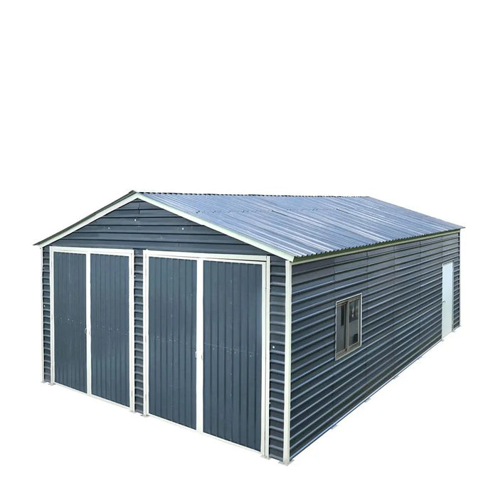 TMG Industrial 20’ x 30’ Metal Garage Shed with 9' High Double Front Doors, 13’ Peak Height, Side Entry Door, 600 Sq-Ft Floor Space, TMG-MS2030