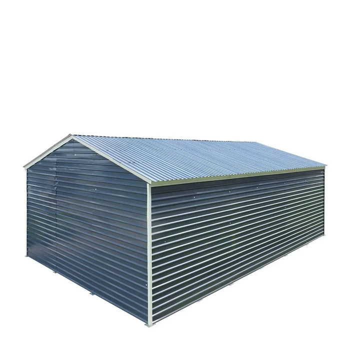 TMG Industrial 20’ x 30’ Metal Garage Shed with 9' High Double Front Doors, 13’ Peak Height, Side Entry Door, 600 Sq-Ft Floor Space, TMG-MS2030