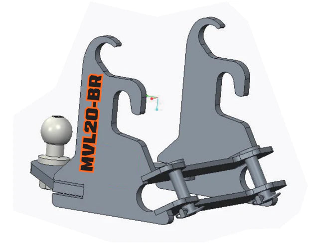 50 mm (2") Ball Mount Hitch Receiver, Works for TMG-MVL16 & TMG-MVL20 Stand-on Skid Steer, TMG-MVL20-BR TMG Industrial Australia