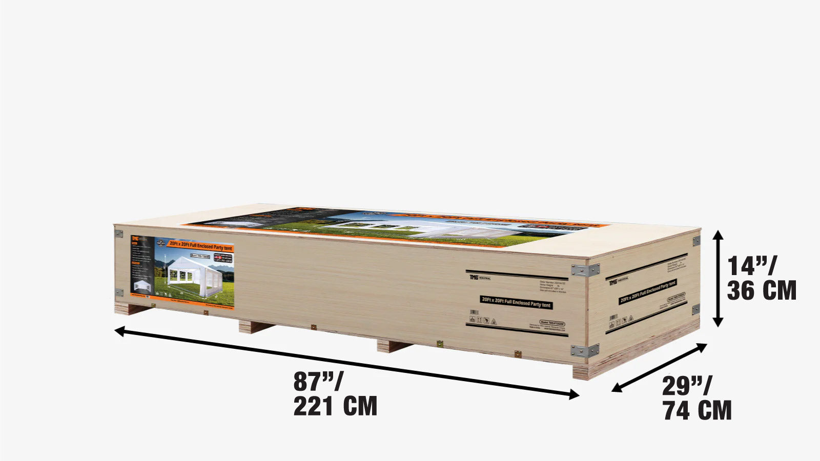 6 x 6 m Heavy-Duty Outdoor Party Tent with Removable Sidewalls and Roll-up Doors, PE Tarpaulin, TMG-PT2020F-shipping-info-image