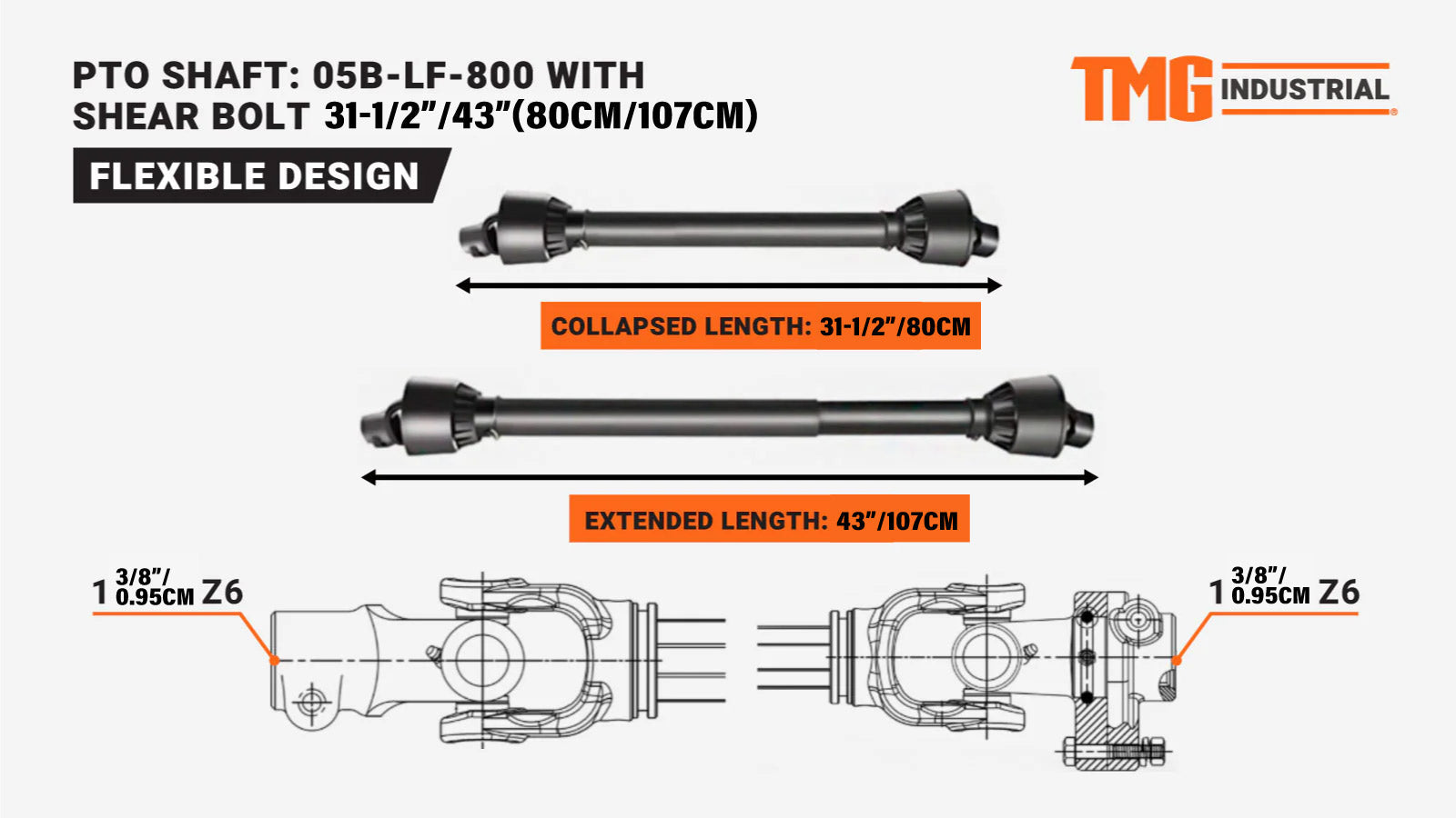 1.8m Rotary Tiller, for 40-60HP Tractors, 3-Point Hitch Category 1&2 TMG-RT185-specifications-image