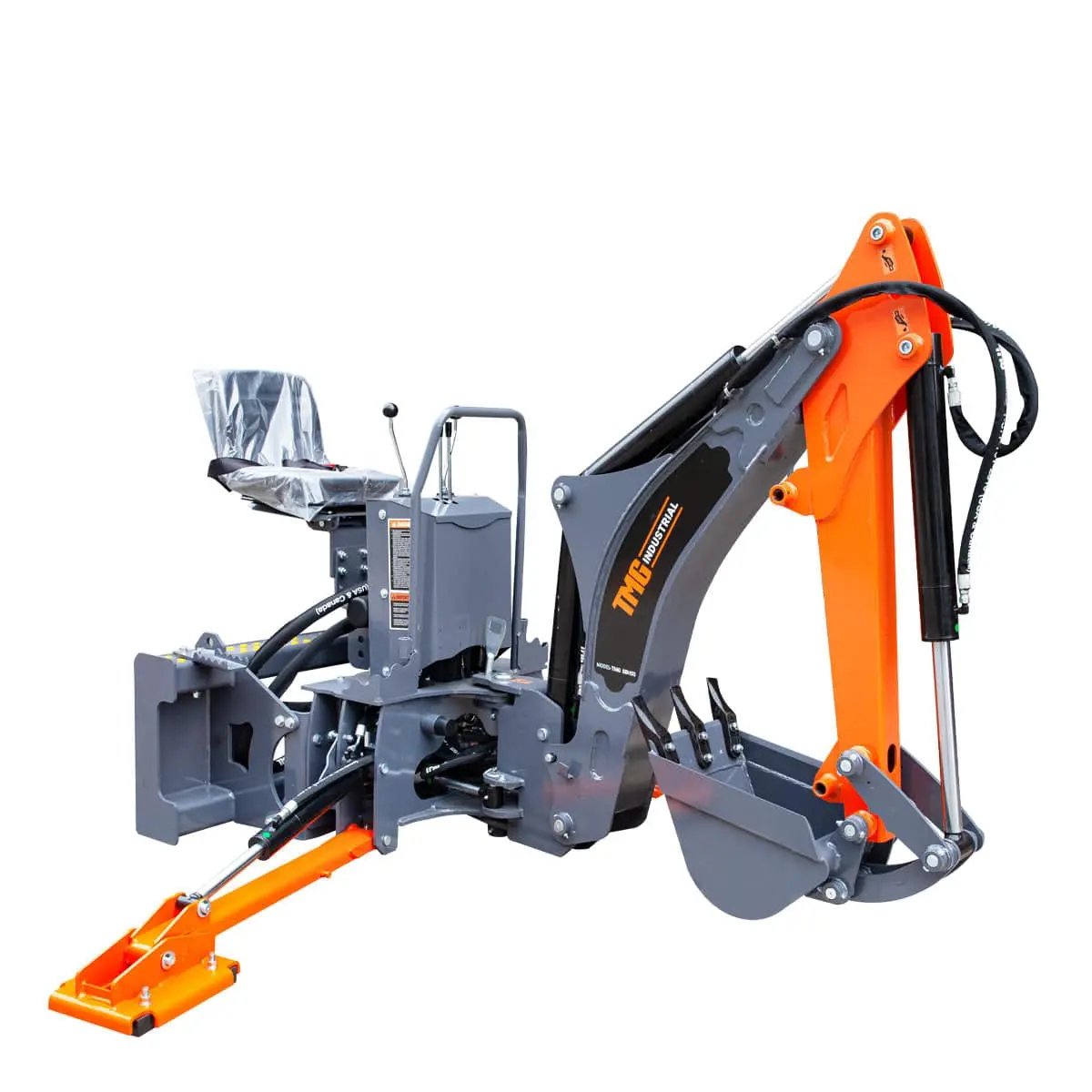Backhoe Boom Rotation TMG 2340 mm Skid Steer Backhoe Attachment, Universal Mount, 180° Boom ...