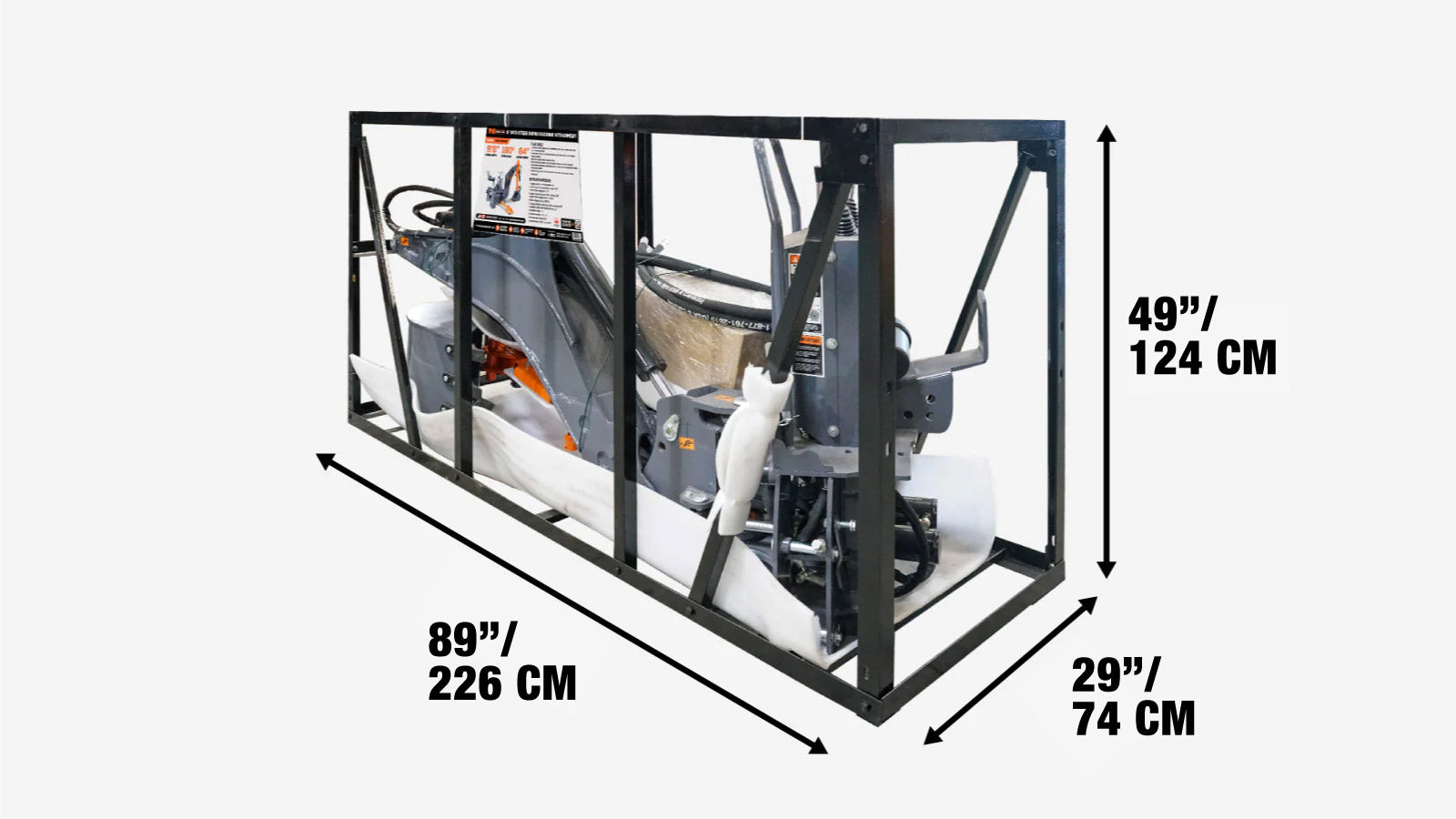 2740 mm Skid Steer Backhoe Attachment, Universal Mount, 180° Boom and Bucket Rotation TMG-SBH60-shipping-info-image