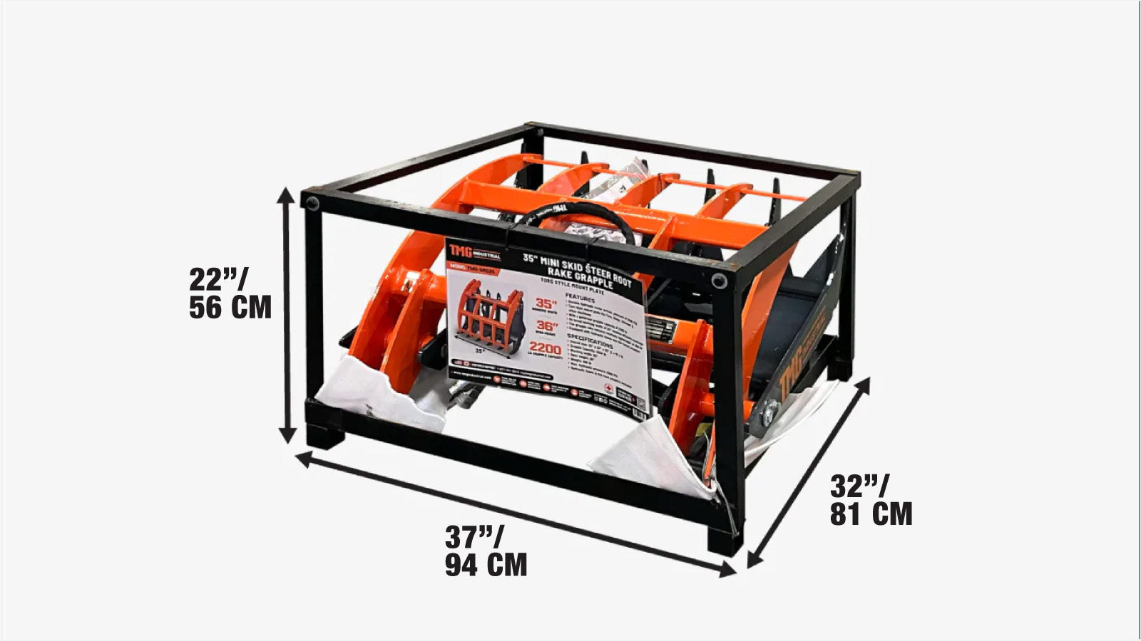 Mini Skid Steer Root Rake Grapple, 890 mm (35