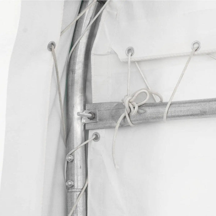 TMG Industrial 20' x 30' Straight Wall Peak Ceiling Storage Shelter with Heavy Duty 17 oz PVC Cover & Drive Through Door, TMG-ST2031V (Previously ST2030V)