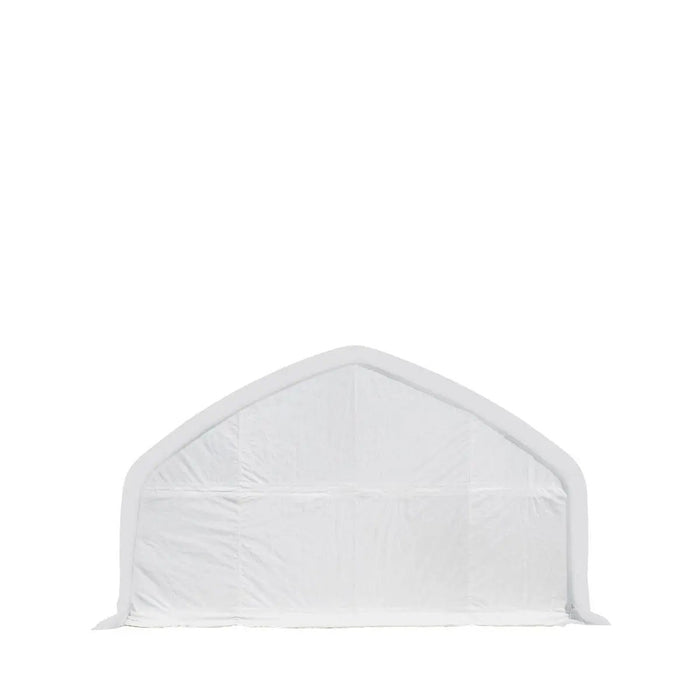 TMG Industrial 20' x 40' Straight Wall Peak Ceiling Storage Shelter with Heavy Duty 17 oz PVC Cover & Drive Through Door, TMG-ST2041V (Previously ST2040V)