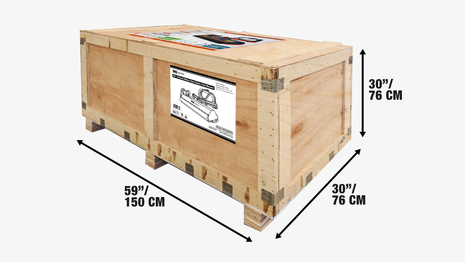 1250 mm (50″) Ditch Bank Flail Mower, Hydraulic Side Offset Verge & Slope Cutter for 20–50 HP Tractors, TMG-TFMO50-shipping-info-image